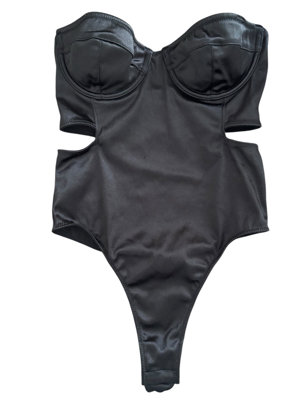 Out From Under Cut Out Satin Bustier Bodysuit - Picture 2 of 4